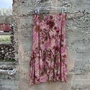 VTG Bandalino Handkerchief Hem Midi Skirt 14 Cottage Floral Fairycore Spring Y2K